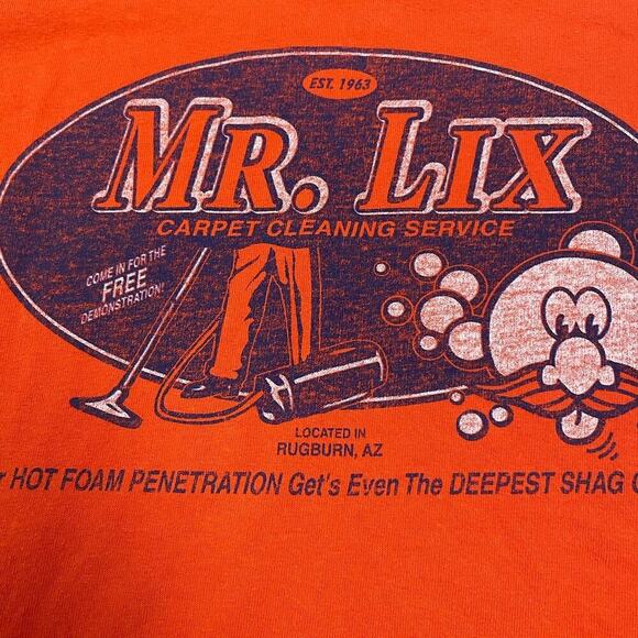 Mr. Lix Graphic Tee Size Large Carpet Cleaning Funny Humor Shirt Short Sleeve - Picture 2 of 3